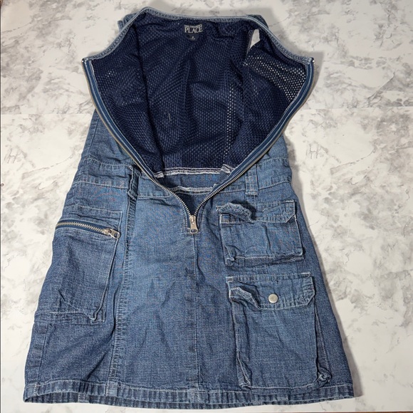 The Children's Place Girls Blue Denim Dress Size 8 - Picture 3 of 8
